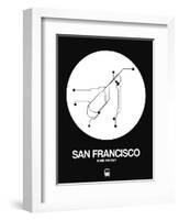 San Francisco White Subway Map-NaxArt-Framed Art Print
