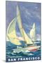 San Francisco Yacht Race-null-Mounted Art Print