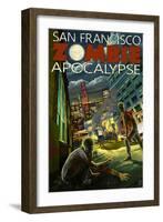 San Francisco Zombie Apocalypse-Lantern Press-Framed Art Print