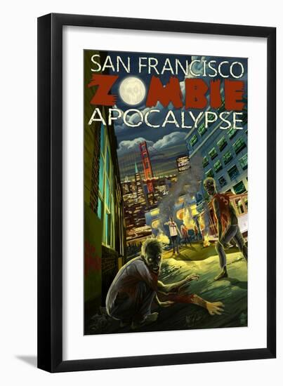 San Francisco Zombie Apocalypse-Lantern Press-Framed Art Print