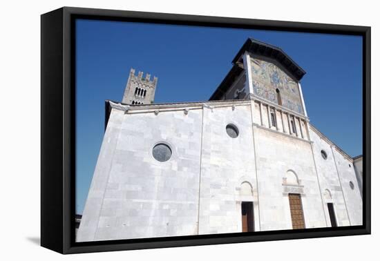 San Frediano Facade, Lucca, Tuscany, Italy, Europe-Oliviero Olivieri-Framed Stretched Canvas