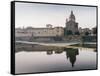 San Frediano in Cestello church with reflection on River Arno in Florence, Tuscany, Italy, Europe-Alexandre Rotenberg-Framed Stretched Canvas