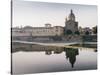 San Frediano in Cestello church with reflection on River Arno in Florence, Tuscany, Italy, Europe-Alexandre Rotenberg-Stretched Canvas