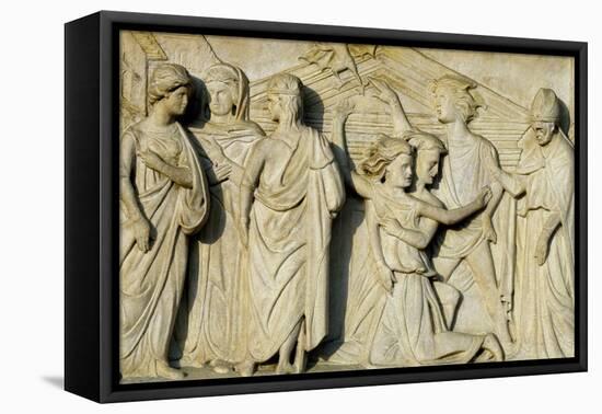 San Geminiano Freeing Emperor Jovian's Daughter from Demon-Agostino Di Duccio-Framed Stretched Canvas