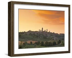 San Gimignano at Sunset, Siena Province, Tuscany, Italy, Europe-Sergio Pitamitz-Framed Photographic Print