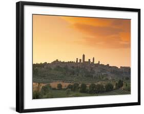 San Gimignano at Sunset, Siena Province, Tuscany, Italy, Europe-Sergio Pitamitz-Framed Photographic Print