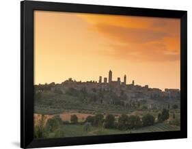 San Gimignano at Sunset, Siena Province, Tuscany, Italy, Europe-Sergio Pitamitz-Framed Photographic Print