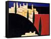 San Gimignano with Sheep, 1999-Eithne Donne-Framed Stretched Canvas