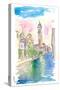 San Giorgio dei Greci Leaning Campanile in Venice-M. Bleichner-Stretched Canvas