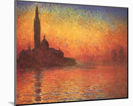 San Giorgio Maggiore by Twilight, c.1908-Claude Monet-Mounted Art Print