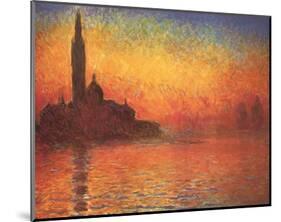 San Giorgio Maggiore by Twilight, c.1908-Claude Monet-Mounted Art Print