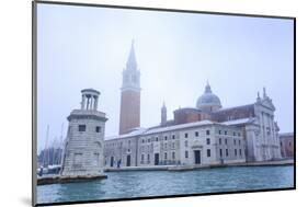 San Giorgio Maggiore in the mist on a cold winter morning after snow, Venice, UNESCO World Heritage-Eleanor Scriven-Mounted Photographic Print