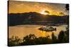 San Giulio Island Sunset Hdr Version-Robik70-Stretched Canvas