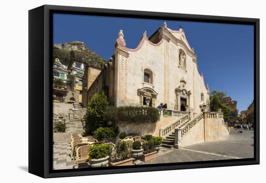 San Giuseppe Church and Piazza 9 April on Corso Umberto in This Popular Northeast Tourist Town-Rob Francis-Framed Stretched Canvas