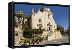 San Giuseppe Church and Piazza 9 April on Corso Umberto in This Popular Northeast Tourist Town-Rob Francis-Framed Stretched Canvas