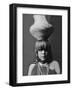 San Ildefonso Girl with Jar-Edward S^ Curtis-Framed Giclee Print