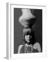 San Ildefonso Girl with Jar-Edward S^ Curtis-Framed Giclee Print