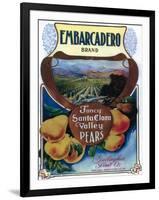 San Jose, California - Embarcadero Pear Label-Lantern Press-Framed Art Print