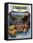 San Jose, California - Embarcadero Pear Label-Lantern Press-Framed Stretched Canvas