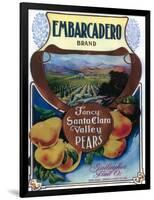 San Jose, California - Embarcadero Pear Label-Lantern Press-Framed Art Print
