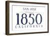 San Jose, California - Established Date (Blue)-Lantern Press-Framed Art Print