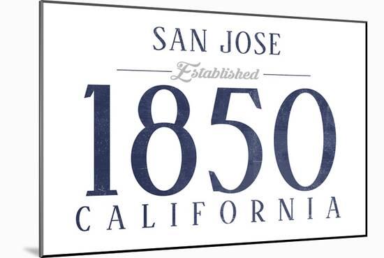 San Jose, California - Established Date (Blue)-Lantern Press-Mounted Art Print