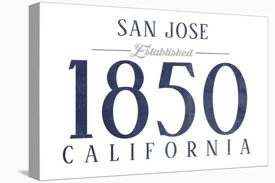 San Jose, California - Established Date (Blue)-Lantern Press-Stretched Canvas