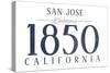 San Jose, California - Established Date (Blue)-Lantern Press-Stretched Canvas