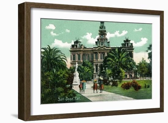 San Jose, California - Exterior View of City Hall-Lantern Press-Framed Art Print