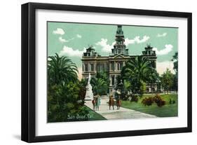 San Jose, California - Exterior View of City Hall-Lantern Press-Framed Art Print