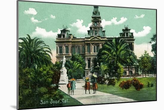 San Jose, California - Exterior View of City Hall-Lantern Press-Mounted Art Print