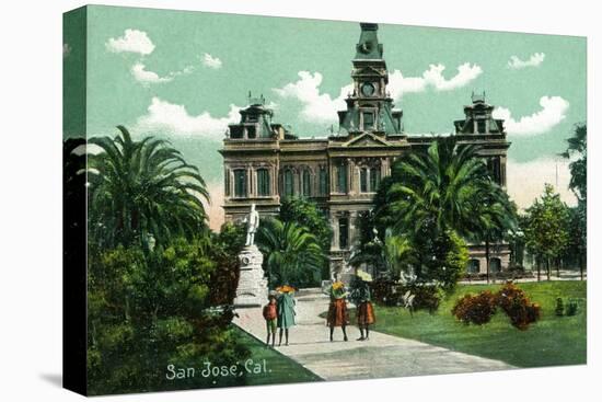 San Jose, California - Exterior View of City Hall-Lantern Press-Stretched Canvas