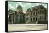 San Jose, California - Exterior View of Court House and Hall of Records-Lantern Press-Framed Stretched Canvas