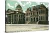 San Jose, California - Exterior View of Court House and Hall of Records-Lantern Press-Stretched Canvas