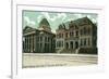San Jose, California - Exterior View of Court House and Hall of Records-Lantern Press-Framed Art Print