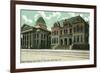 San Jose, California - Exterior View of Court House and Hall of Records-Lantern Press-Framed Art Print