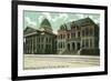 San Jose, California - Exterior View of Court House and Hall of Records-Lantern Press-Framed Art Print