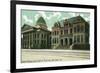 San Jose, California - Exterior View of Court House and Hall of Records-Lantern Press-Framed Premium Giclee Print