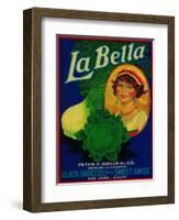 San Jose, California - La Bella Vegetable Label-Lantern Press-Framed Art Print