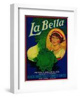 San Jose, California - La Bella Vegetable Label-Lantern Press-Framed Art Print