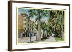 San Jose, California - North 1st Street View of St. James Hotel and Park-Lantern Press-Framed Art Print