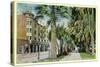 San Jose, California - North 1st Street View of St. James Hotel and Park-Lantern Press-Stretched Canvas