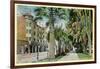 San Jose, California - North 1st Street View of St. James Hotel and Park-Lantern Press-Framed Art Print