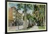 San Jose, California - North 1st Street View of St. James Hotel and Park-Lantern Press-Framed Art Print