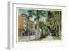 San Jose, California - North 1st Street View of St. James Hotel and Park-Lantern Press-Framed Art Print