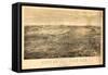 San Jose, California - Panoramic Map No. 1-Lantern Press-Framed Stretched Canvas