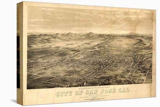 San Jose, California - Panoramic Map No. 1-Lantern Press-Stretched Canvas