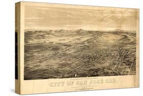 San Jose, California - Panoramic Map No. 1-Lantern Press-Stretched Canvas