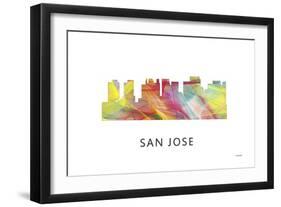 San Jose California Skyline-Marlene Watson-Framed Premium Giclee Print