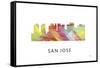 San Jose California Skyline-Marlene Watson-Framed Stretched Canvas